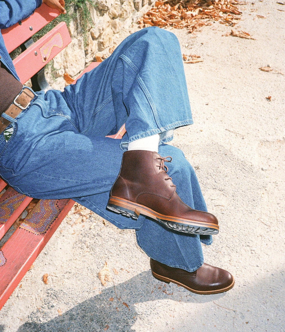 Boots Jules à lacets et en cuir café, boots en cuir suportlo, boots homme, bottines homme, boots à lacets, bottines à lacets homme, boots avec antidérapants, boots homme camarguaise