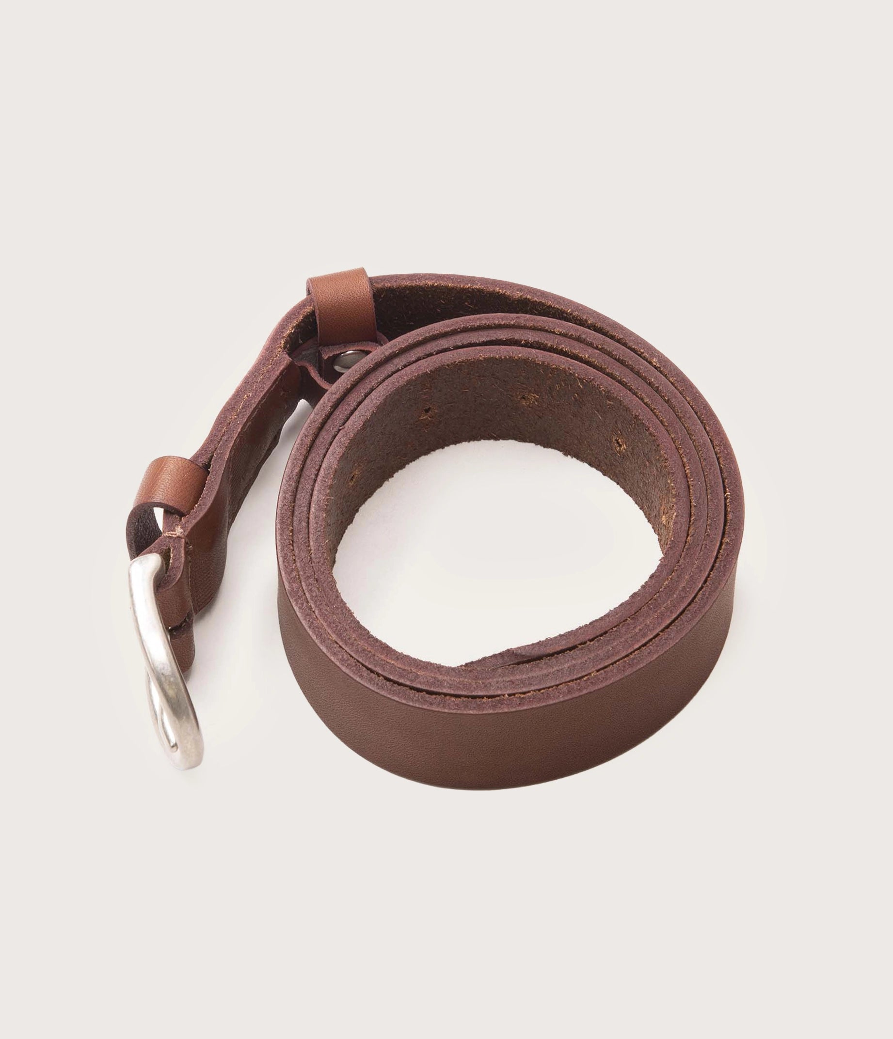 25mm brown belt with silver buckle
