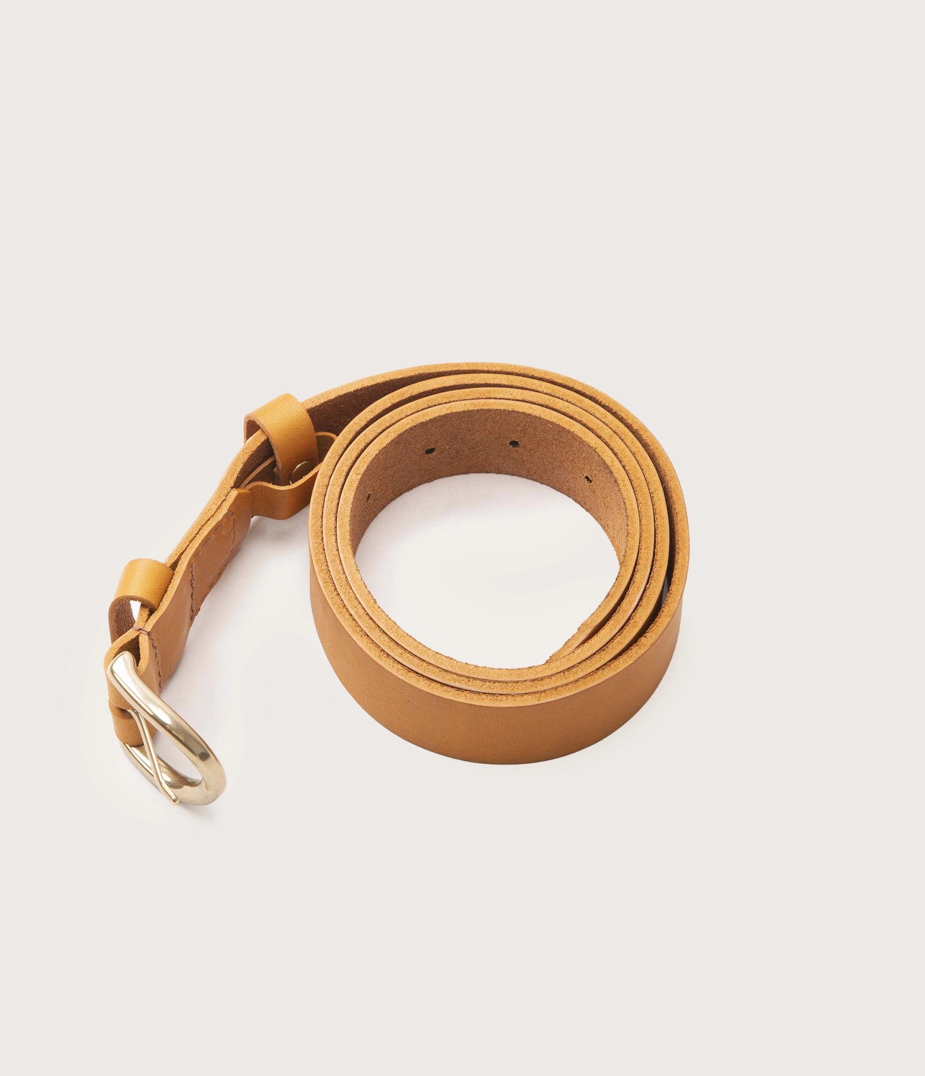 25mm natural belt with gold buckle