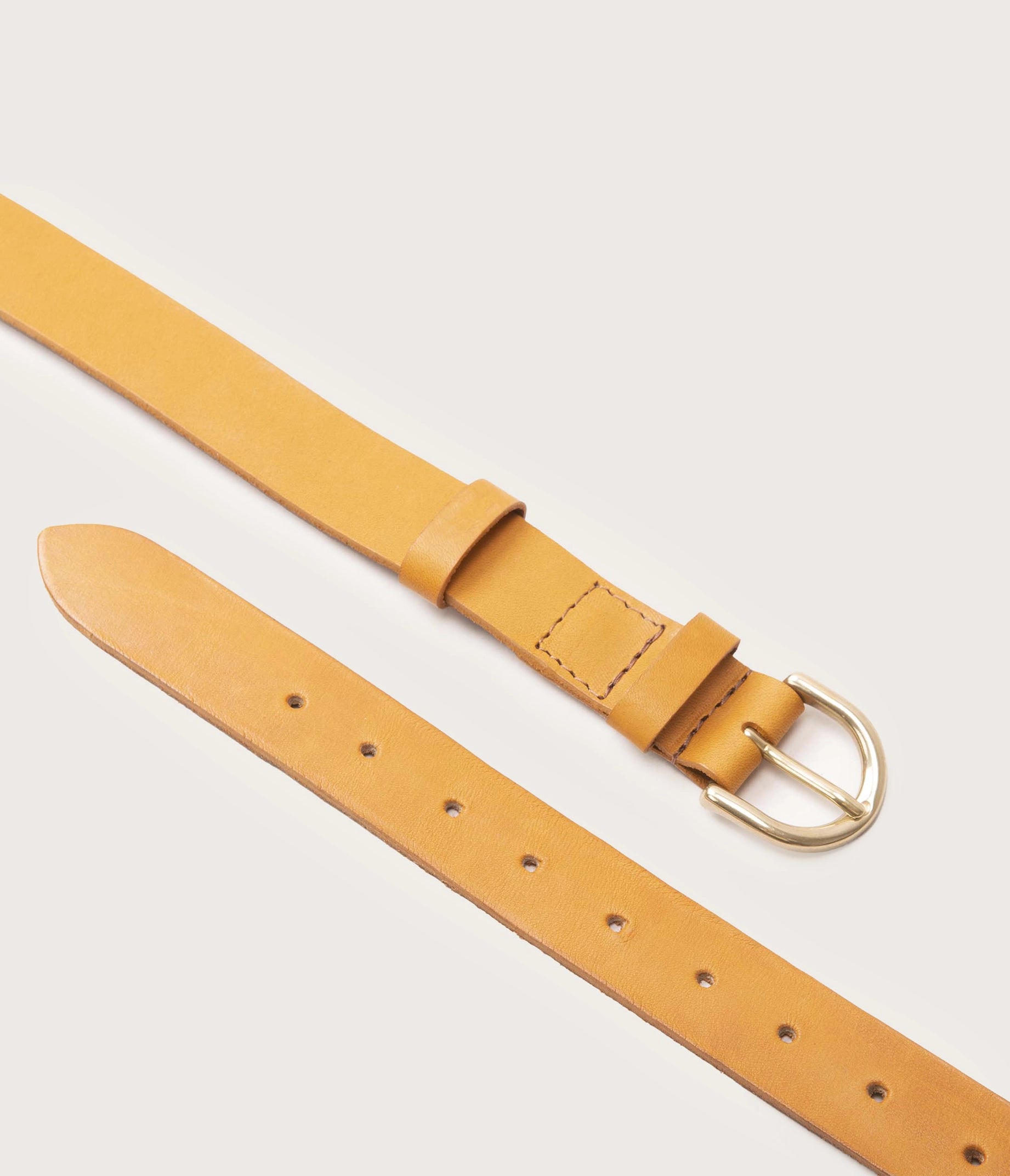 25mm natural belt with gold buckle