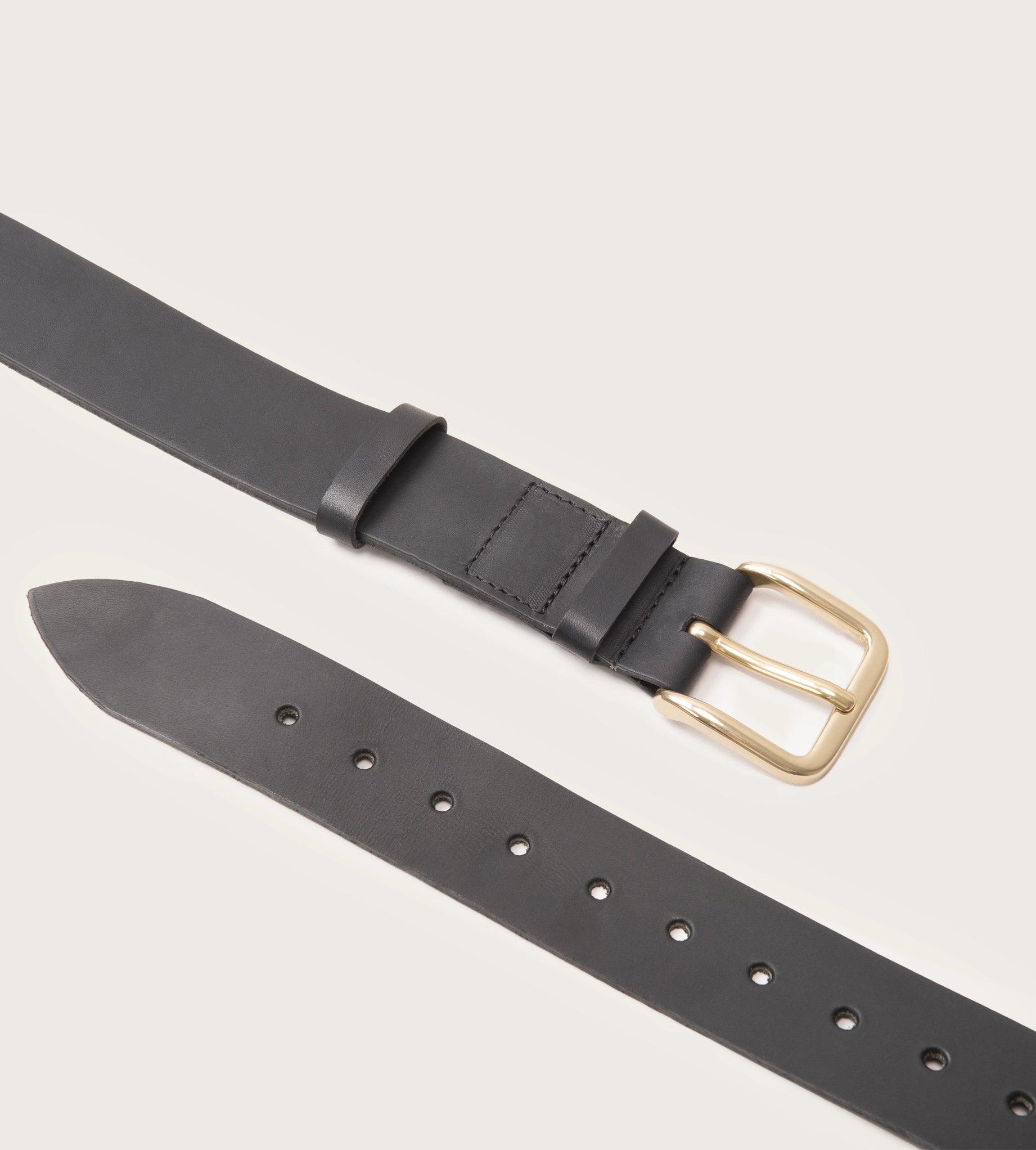 Ceinture 35mm noir boucle or