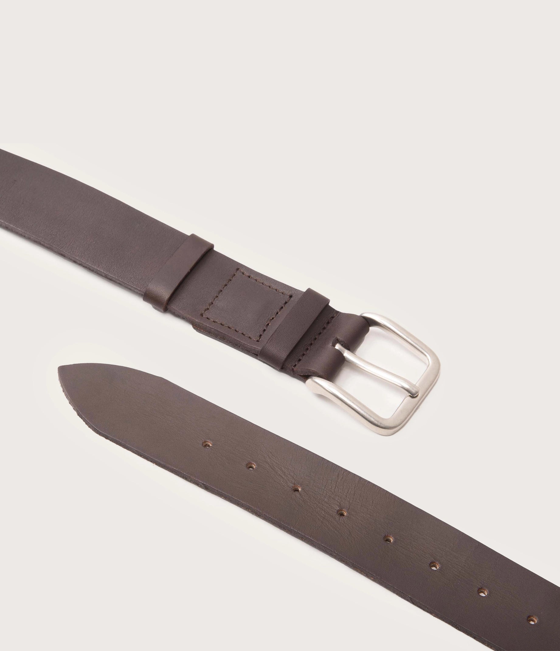 Ceinture 35mm café boucle argent