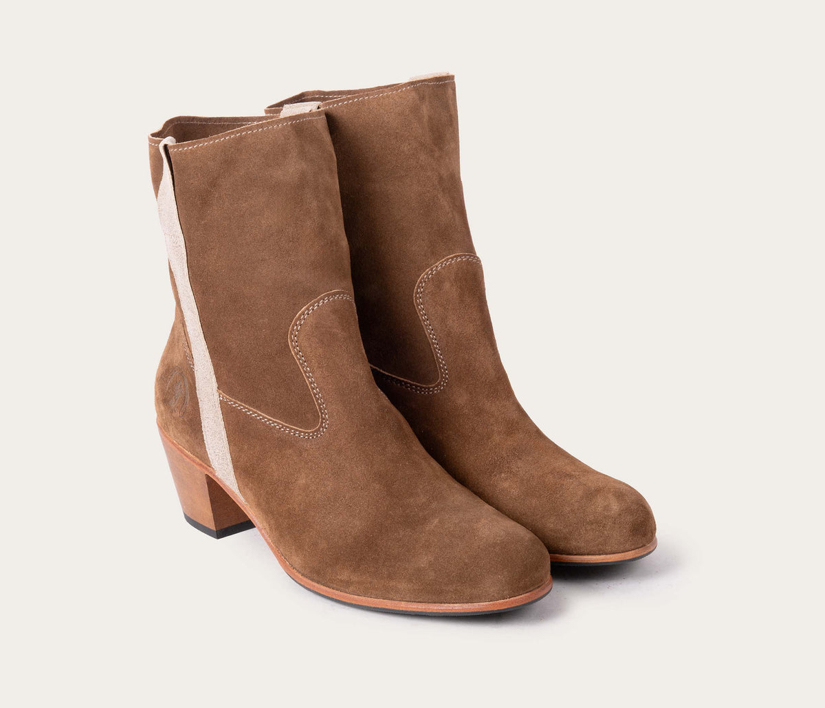 Céleste Bottine Velours Taupe & Star Taupe - Prix Doux