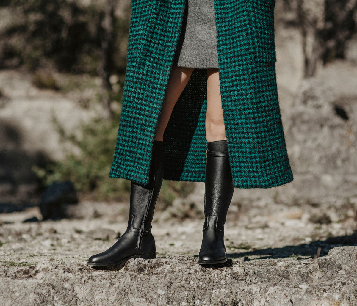chnatilly, botte femme, botte femme noir, botte femme cavalière, botte femme en cuir noir, botte artisanale, botte femme style equestre