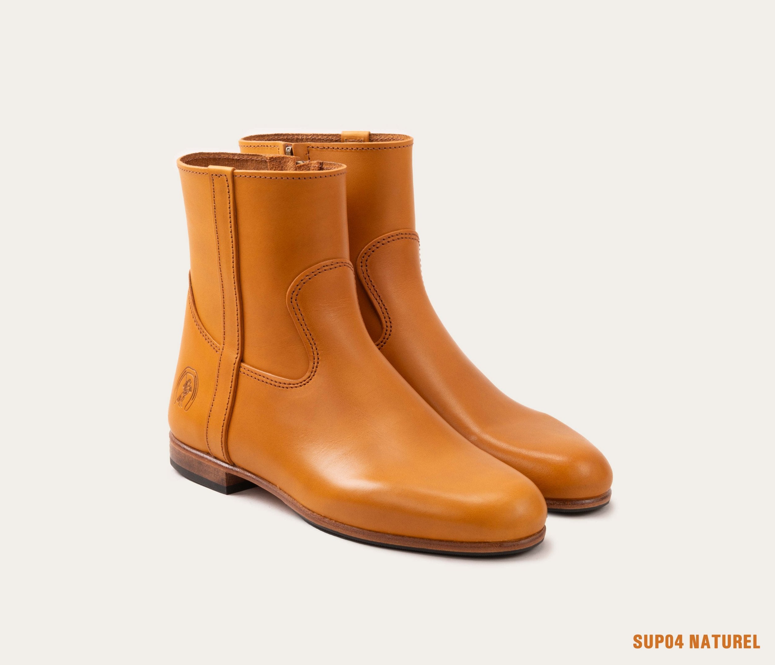 bottine en cuir naturel, bottine pour hommes naturel