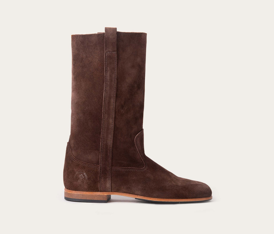 Ella Women's Velvet Boots in Chocolate