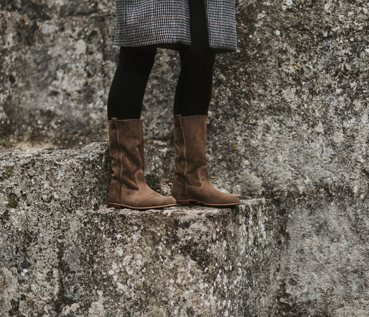 Ella Taupe Velvet Boot