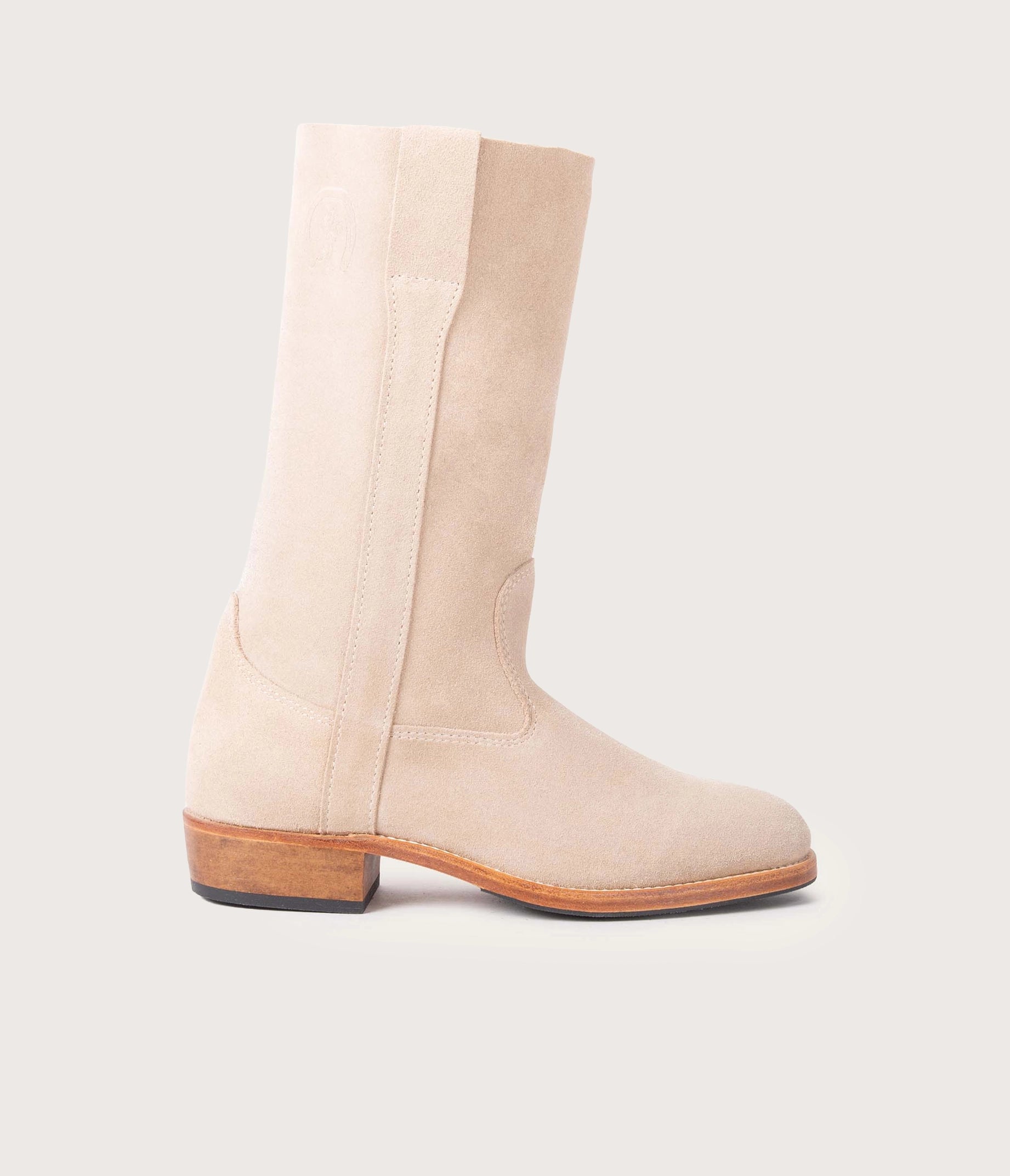 Gaia Beige Velvet Boot