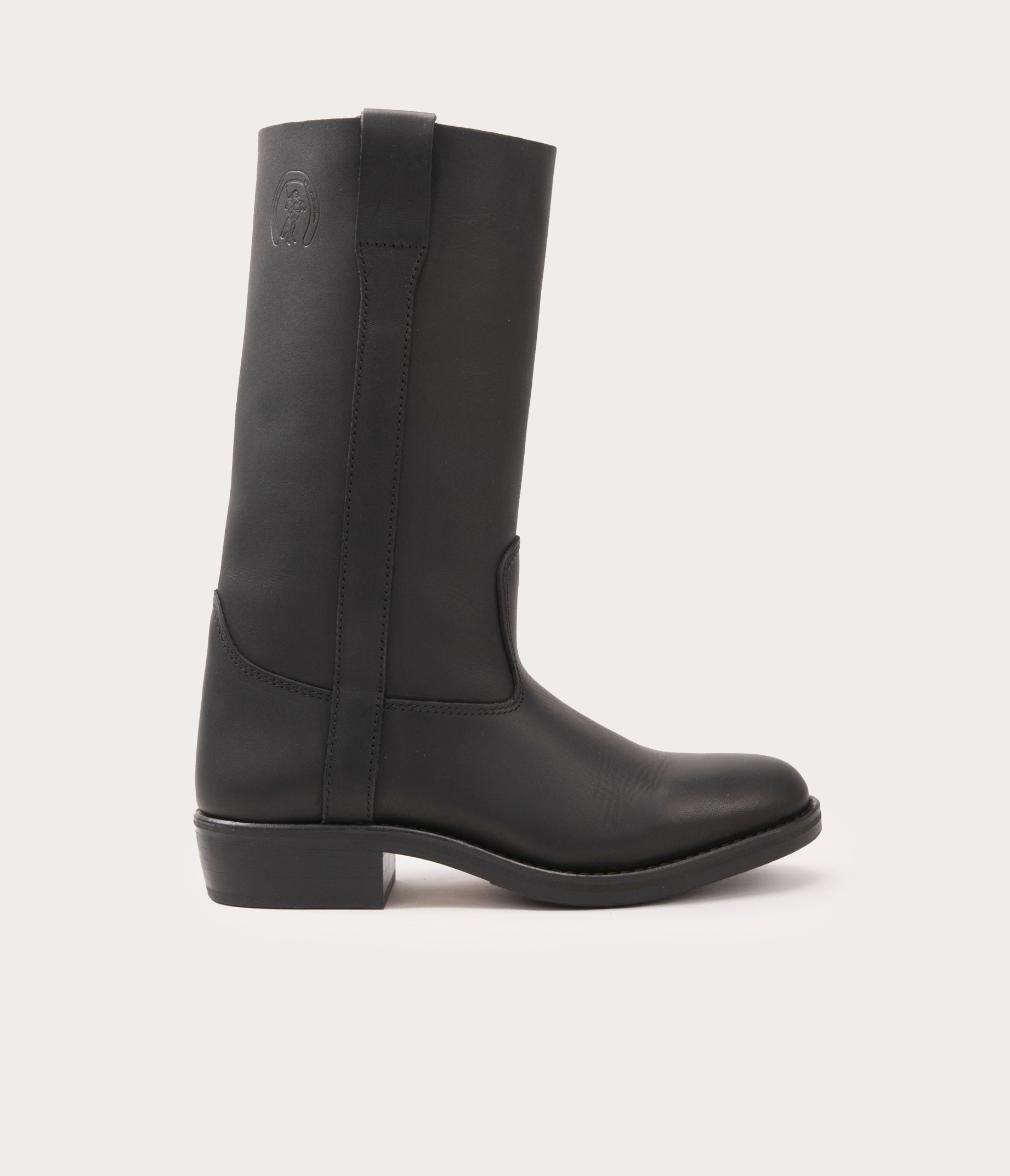 Camargue Boot in Black Leather Gardian style for Men - La Botte