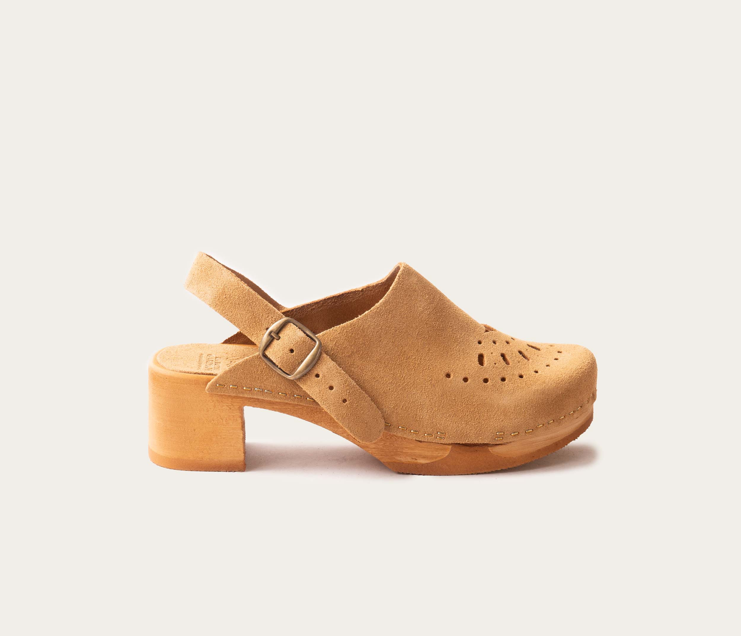 Havana velvet perforated clogs