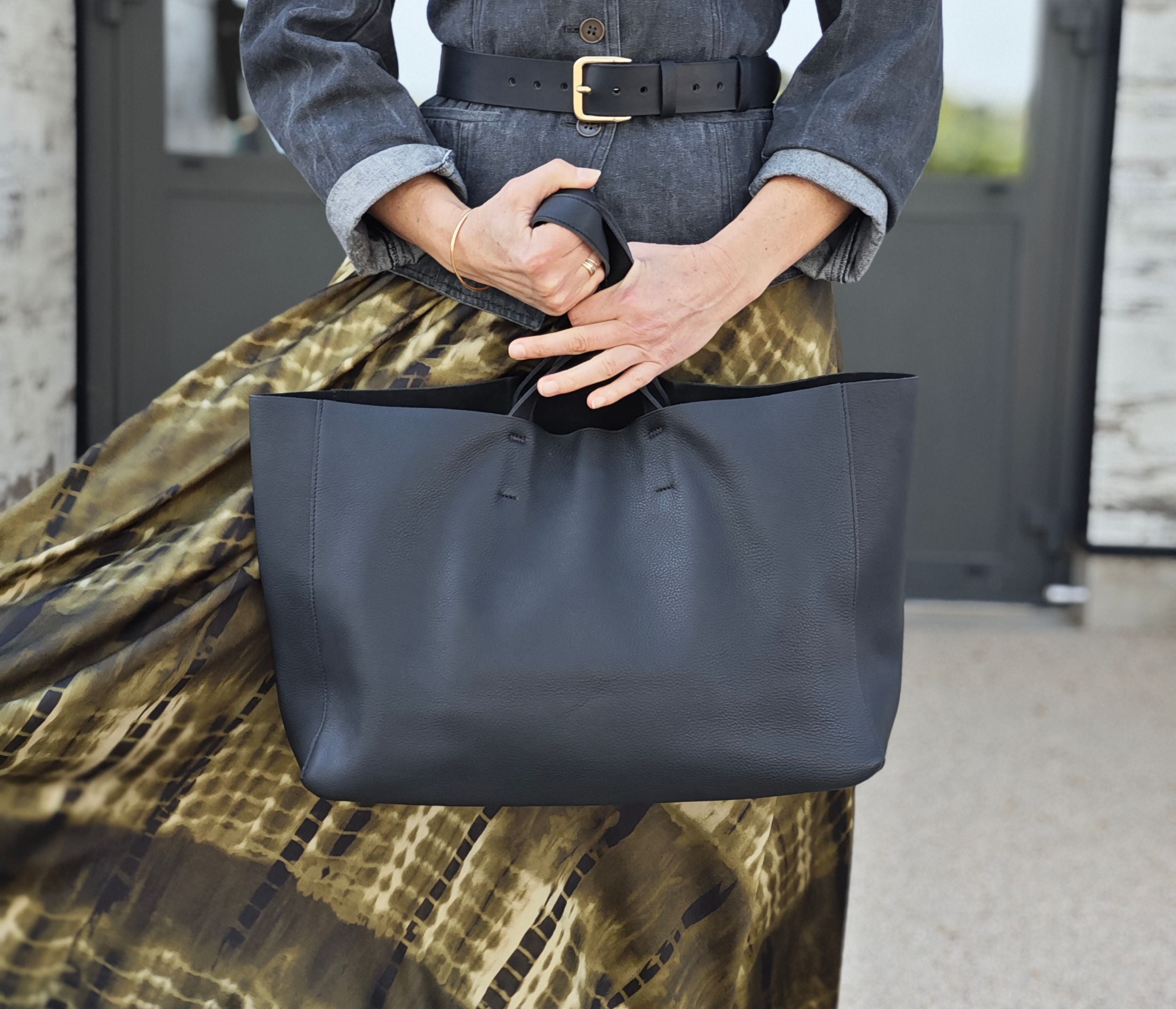 Black Soft Tote Bag