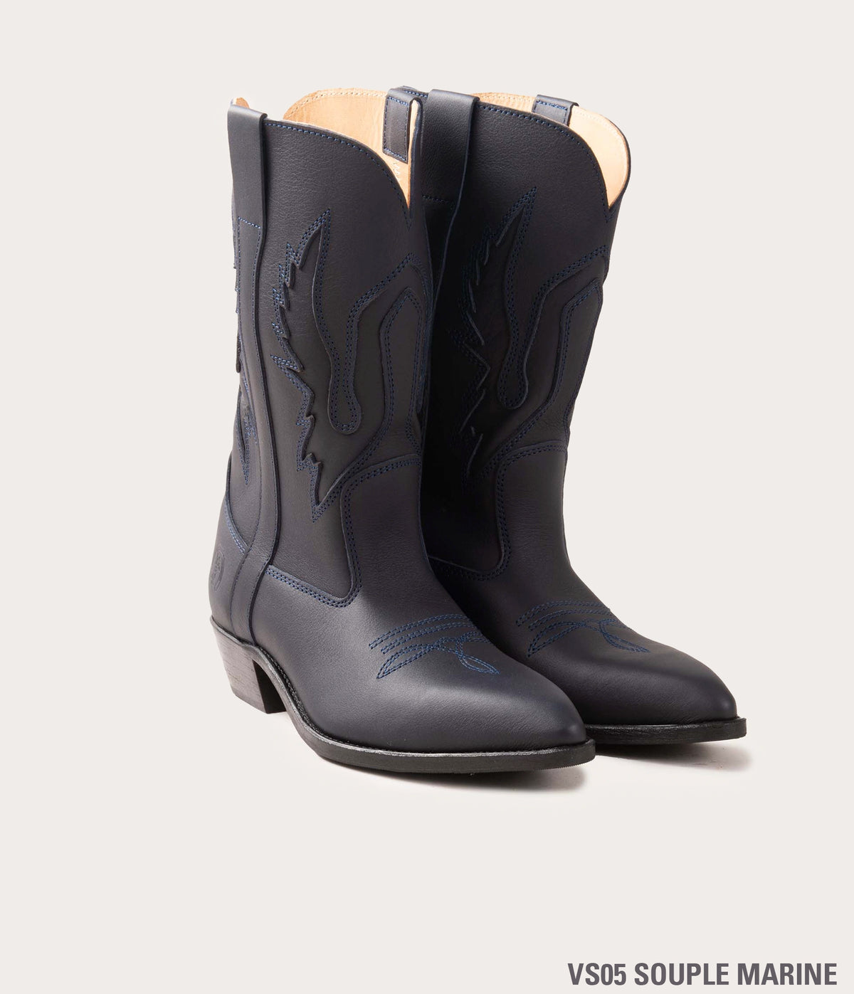 santiag botte sur mesure, santiag bleu marine
