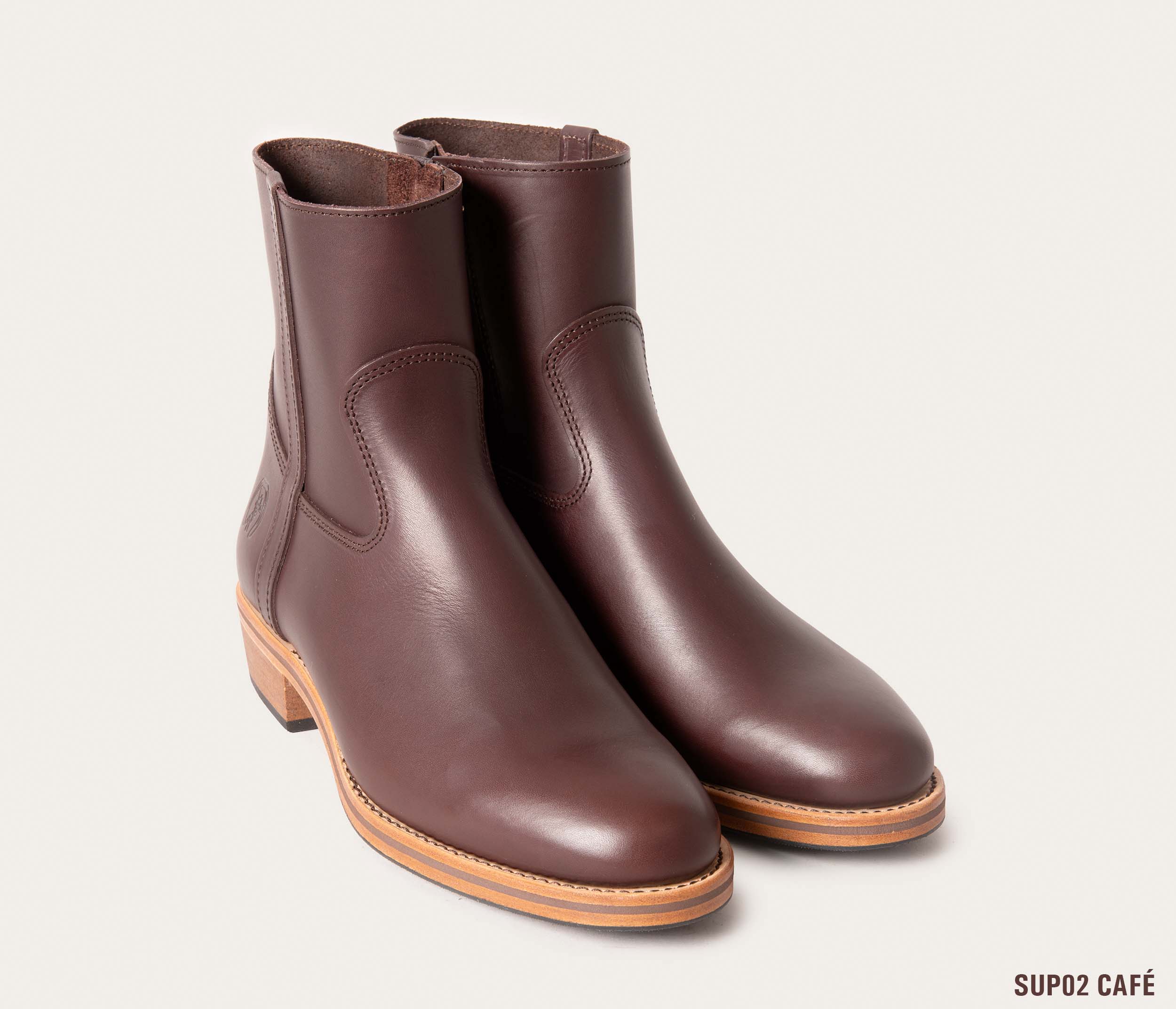 Terence bottine en cuir café sur mesure