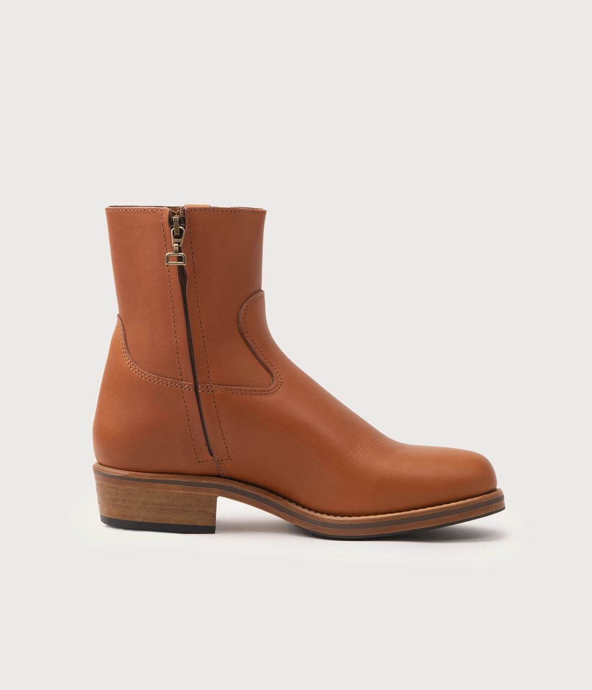 boots homme en cuir zippées - bottines en cuir homme avec un zip couleur fauve