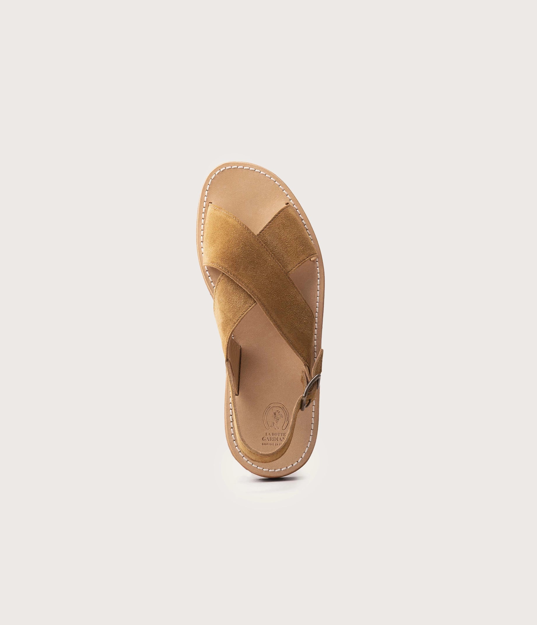Uzès Sandale Homme Velours Havane