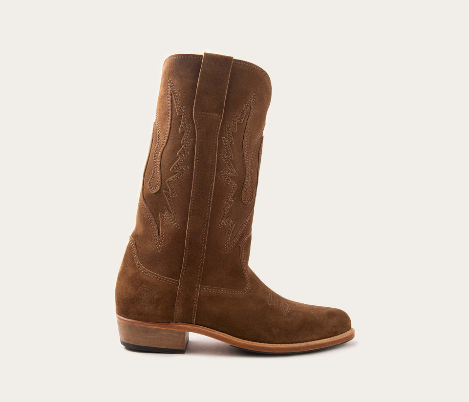 Western Paris, Botte Santiag Velours Taupe