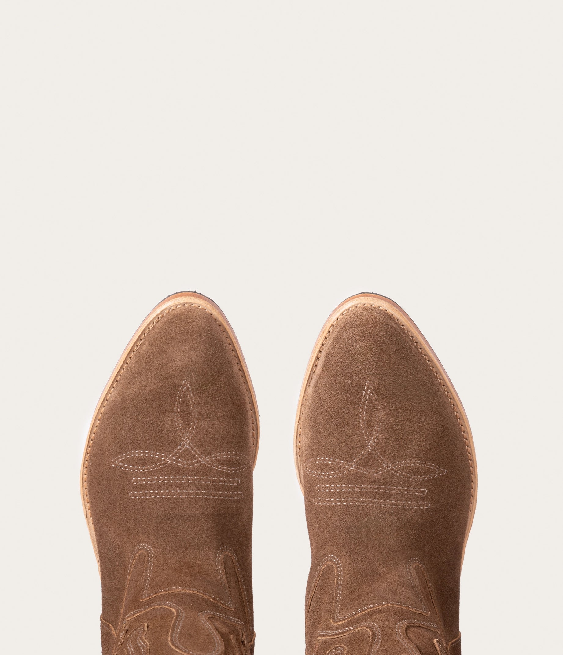 Western Botte Velours Taupe
