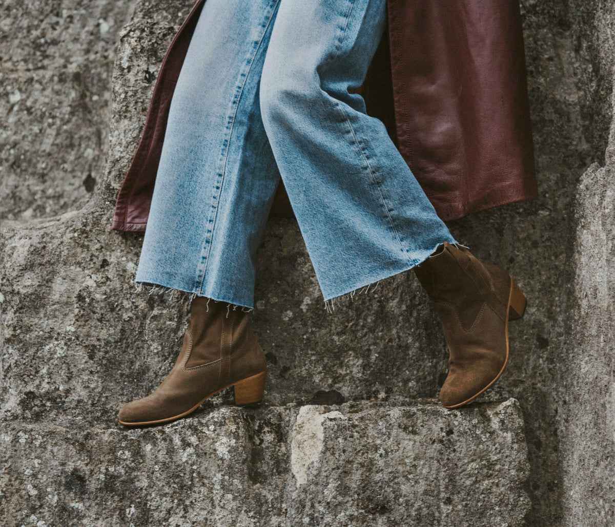 Céleste Bottine Velours Taupe - Prix Doux