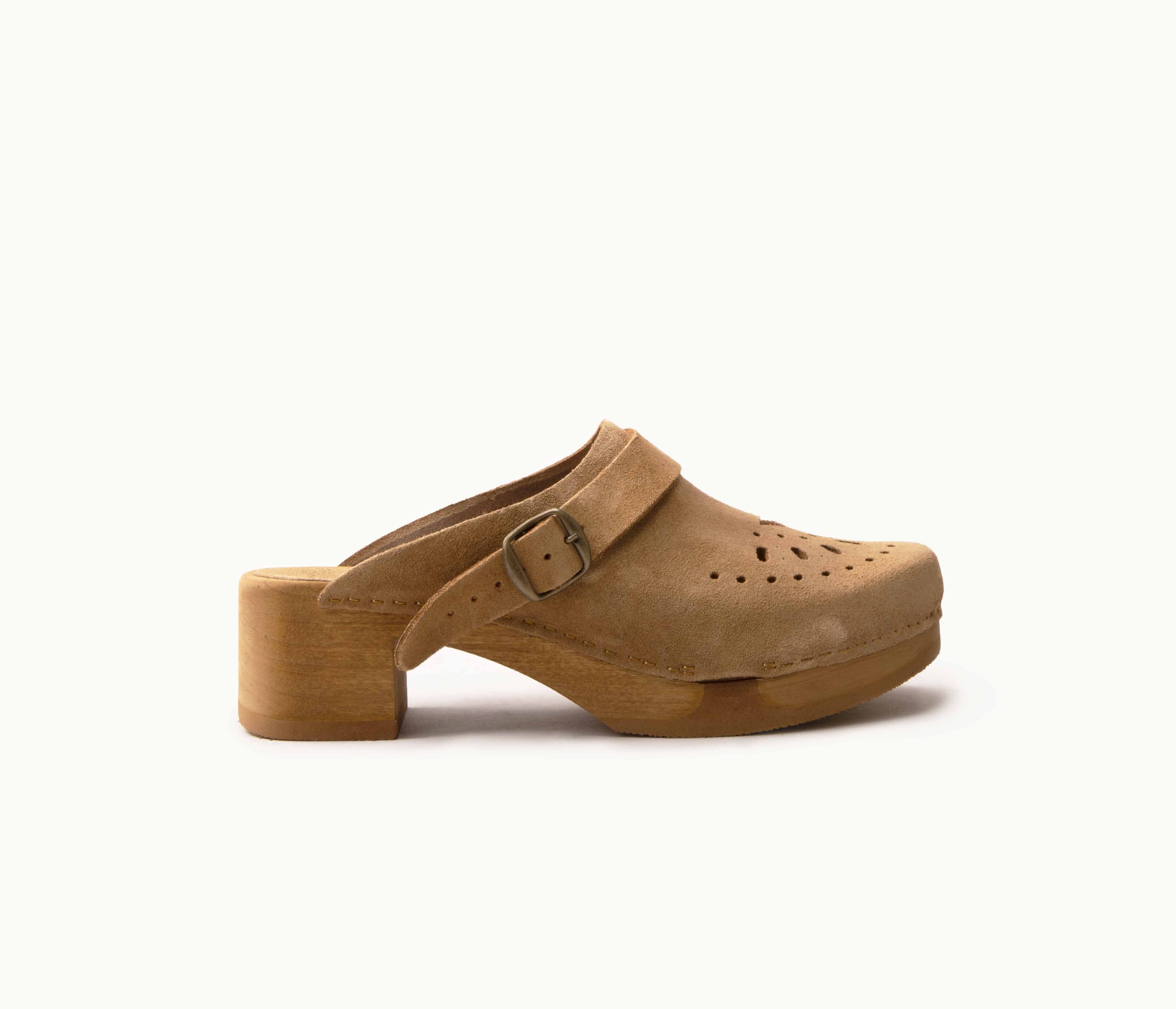 Sabots bois store et cuir artisanal