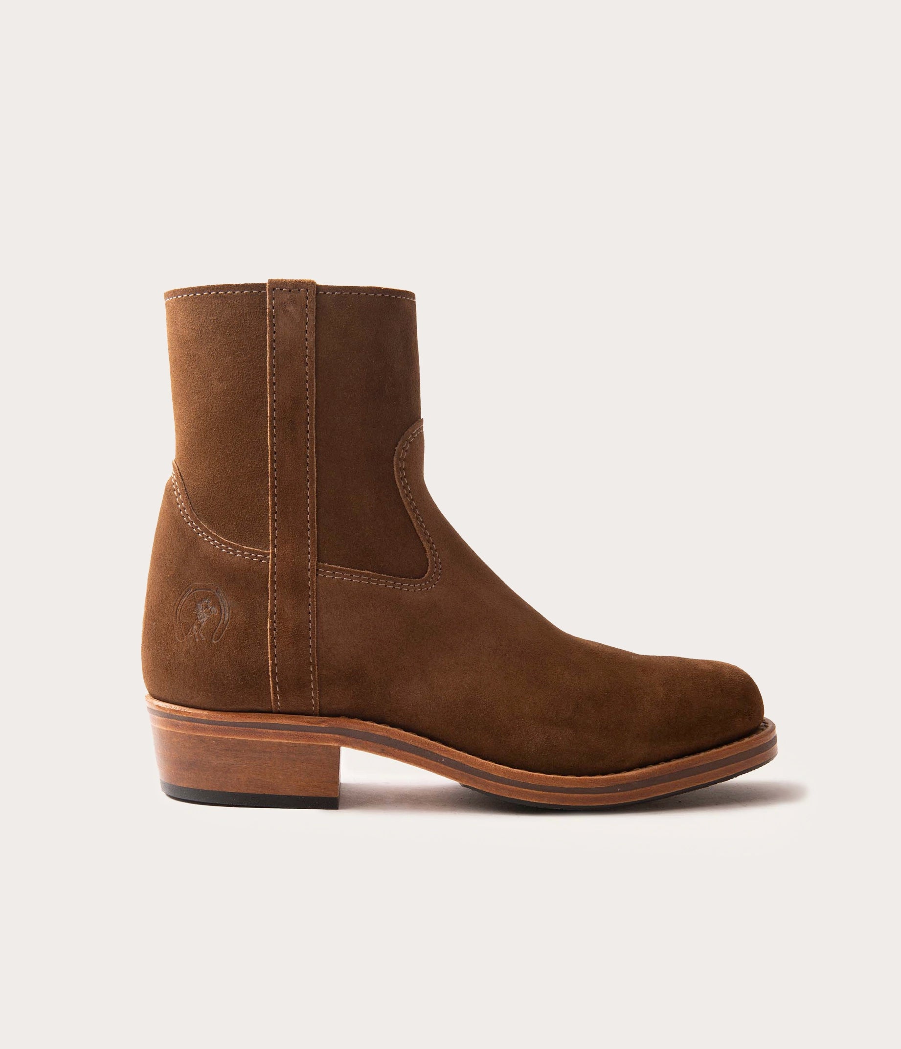 Terence Ankle Boots in Taupe Velvet