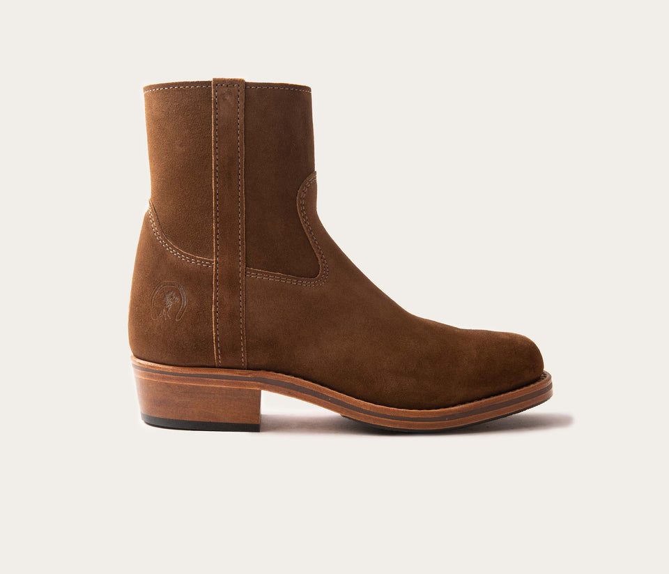 Terence Bottine Zip Femme Velours taupe