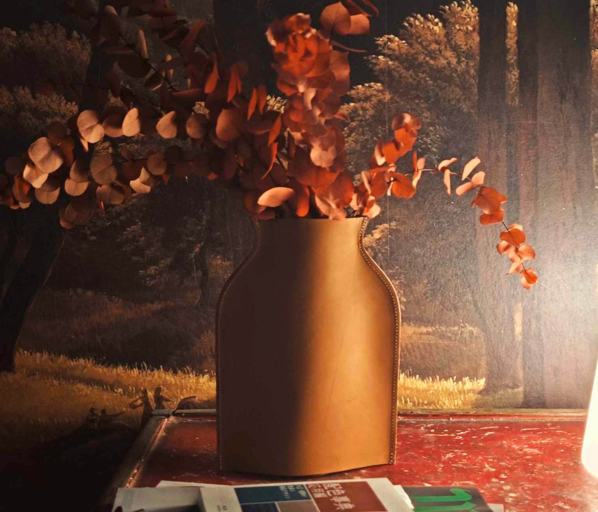 Vase en cuir, Cache-Vase Goulot