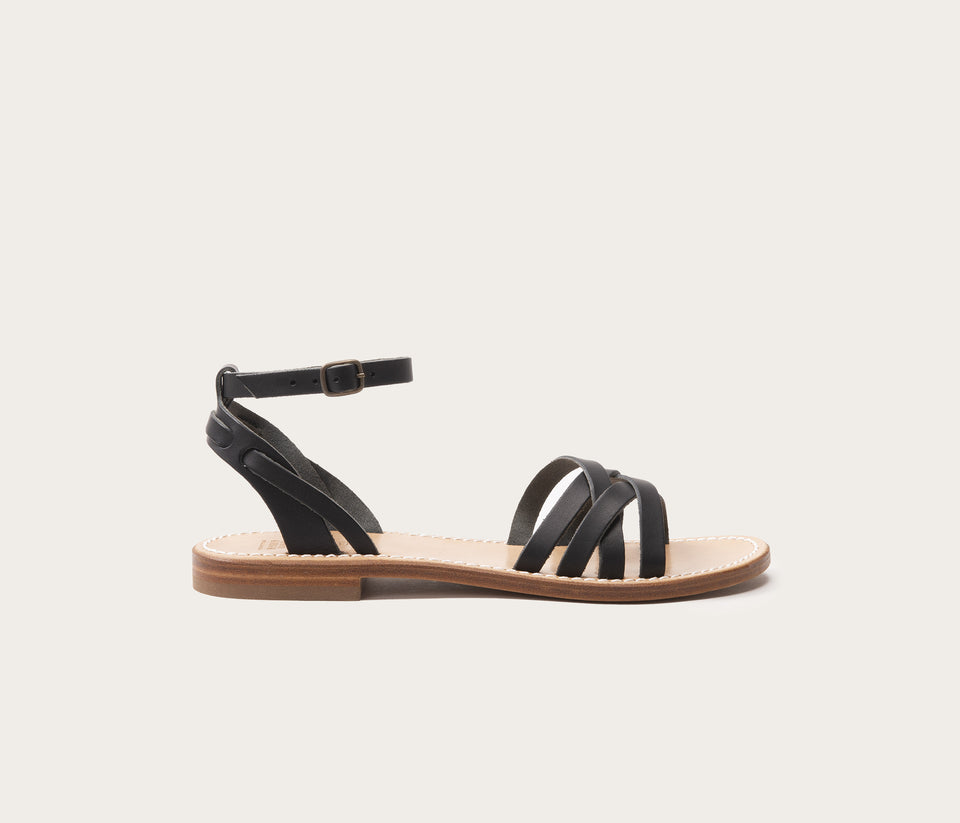 sandale femme cuir ebene modele bali - sandale en cuir tanné végétal bali - sandales grandes tailles - pointure 35 au 45 - sandales la botte gardaine cuir ebène - cuir tanné végétal chaussures estivales femme , sandale en cuir sans chrome, sandale tannage vegetal, sandale style kjacques, sandale style rondinni