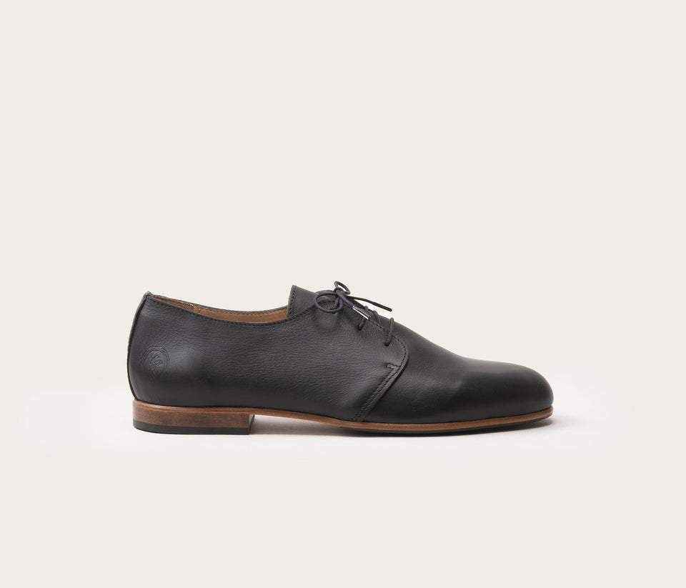 derby homme en cuir souple noir - chaussures de ville pour homme en cuir souple noir - derby en cuir noir homme - derby georges la botte gardiane - camargue chaussures - tradition - EPV - la botte gardiane chaussure de ville homme en cuir français