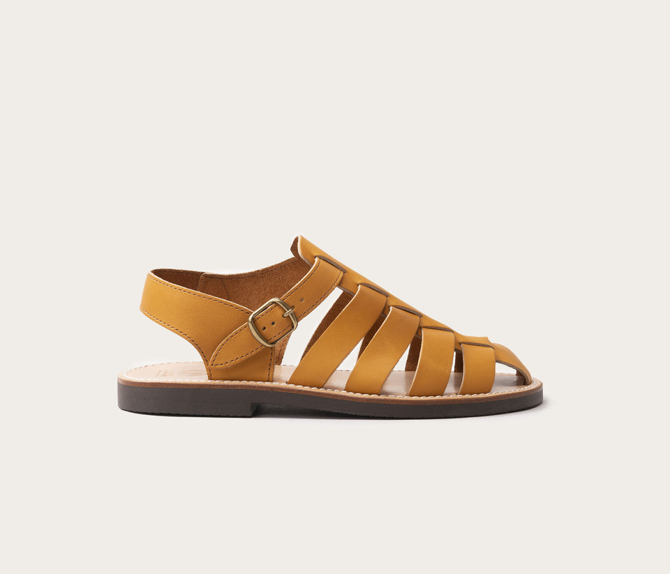 sandale de pêcheur - sandale style pecheur en cuir - sandale homme en cuir - sandale style tropézienne - sandale style chaussures de pecheurs en cuir naturel pour homme - homme sandale en cuir - sandale en cuir naturel français - la botte gardiane sandale homme