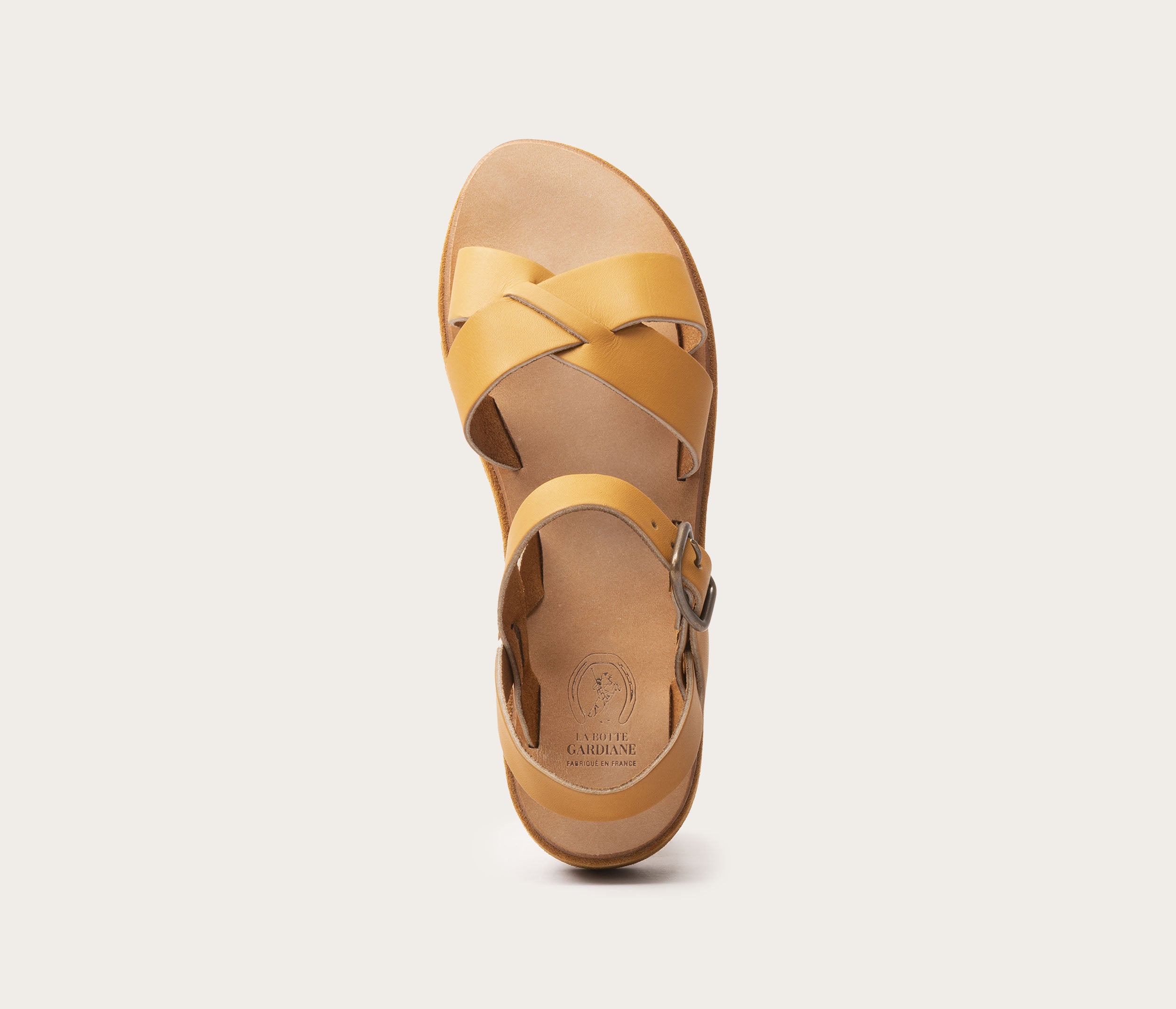 Pac compensé Sandale Velours Ecureuil & Naturel - Prix Doux