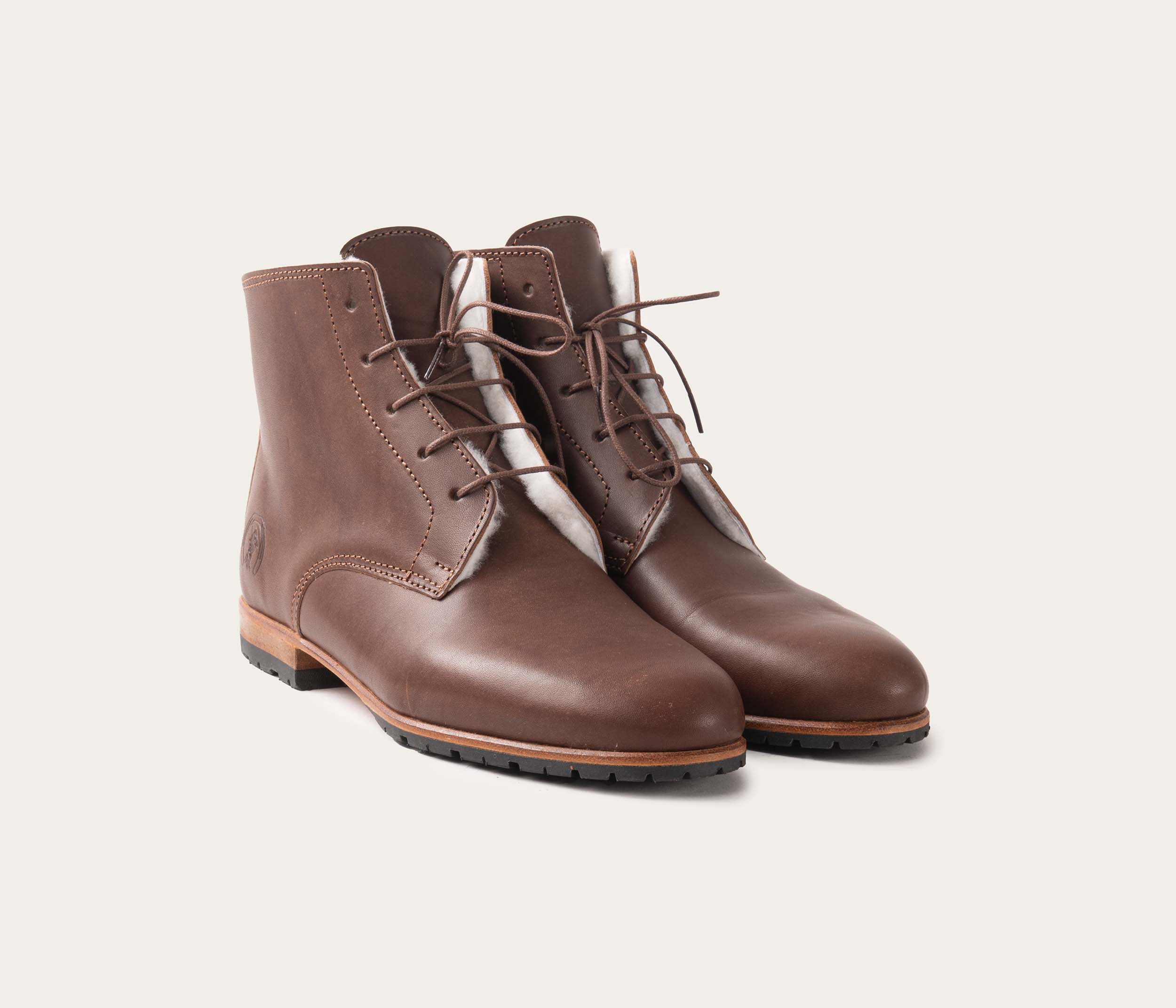 Sheepskin lining at the front of the shoe
