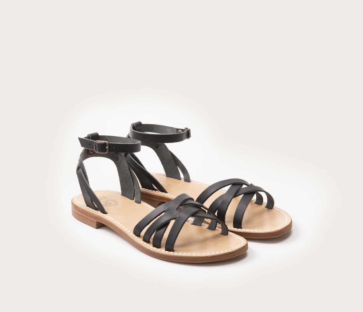 Bali Sandale Femme Ébène - Prix Doux