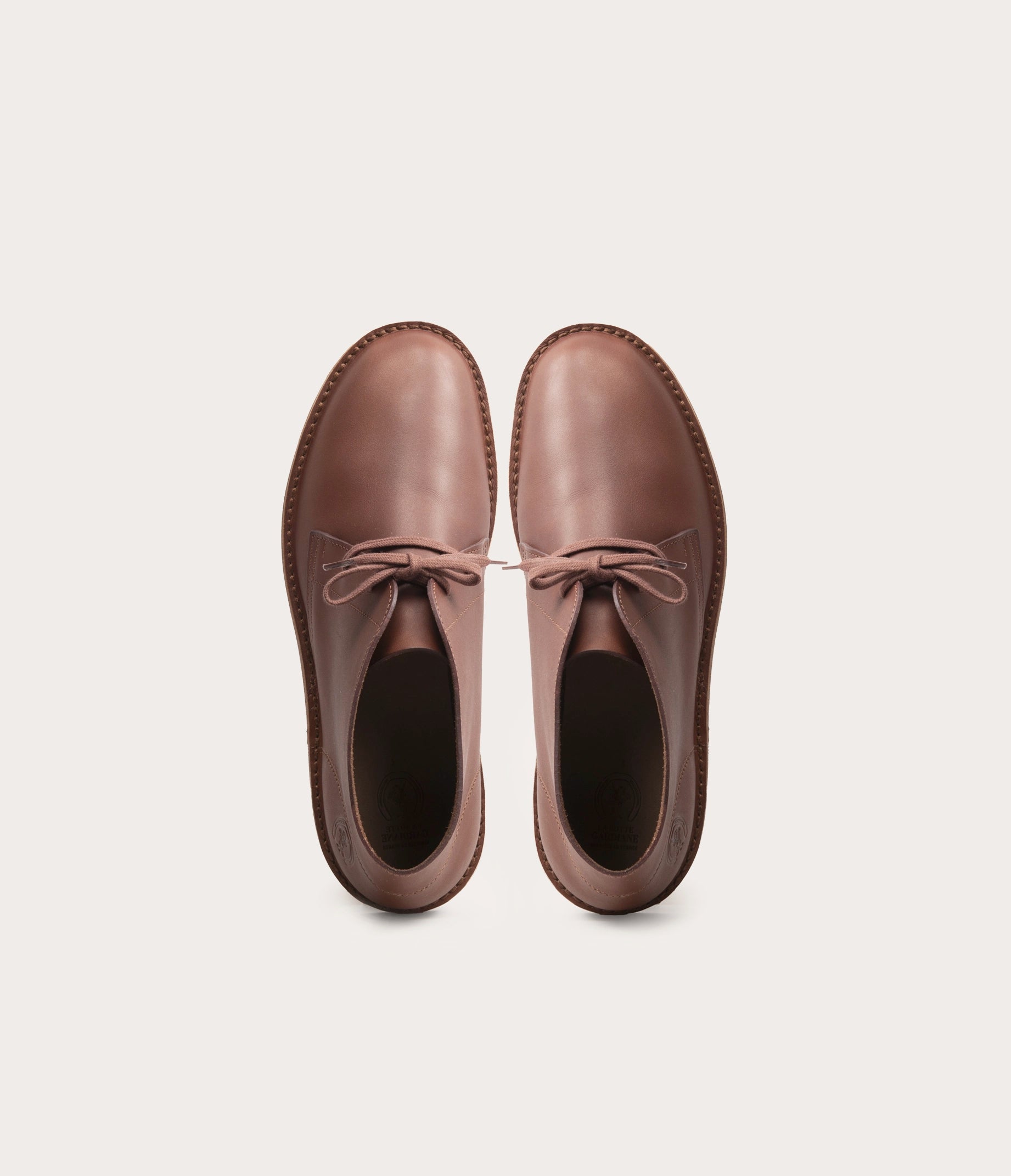 chaussure camarguaise homme et à lacets - cuir français marron - fabrication artisanale -  