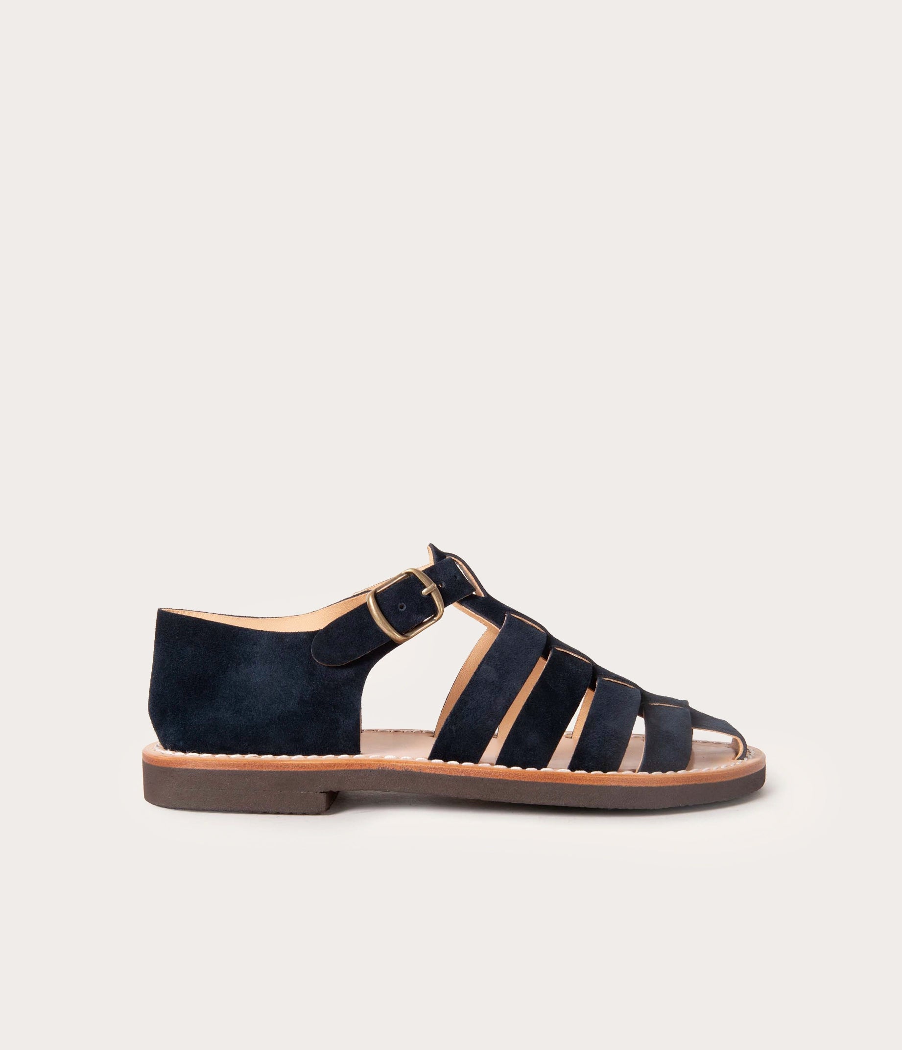 Caroline Sandale Femme Velours Bleu