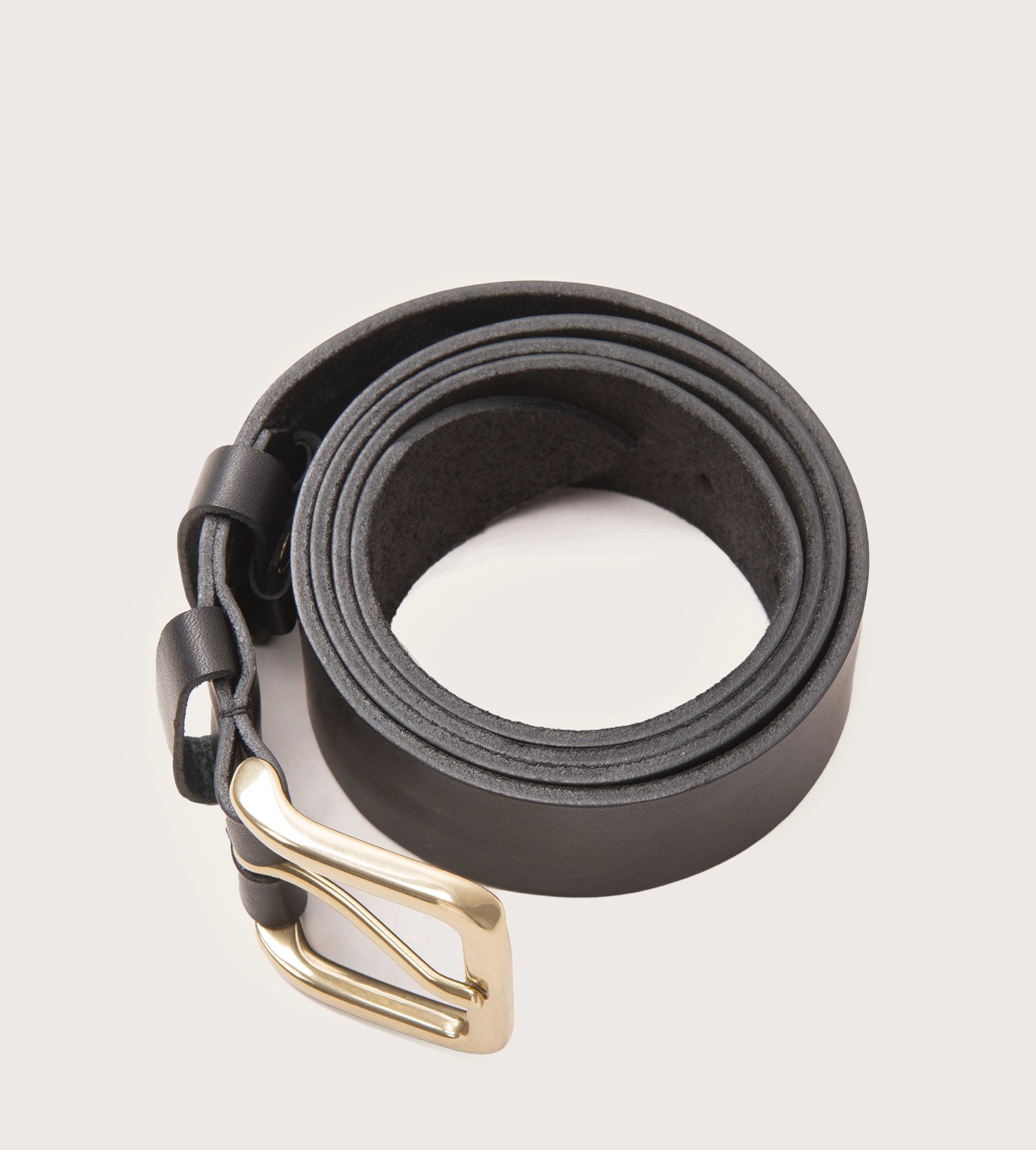 Ceinture 35mm noir boucle or