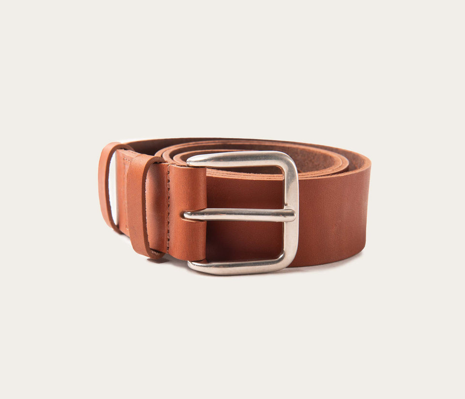 Ceinture 35mm fauve boucle argent