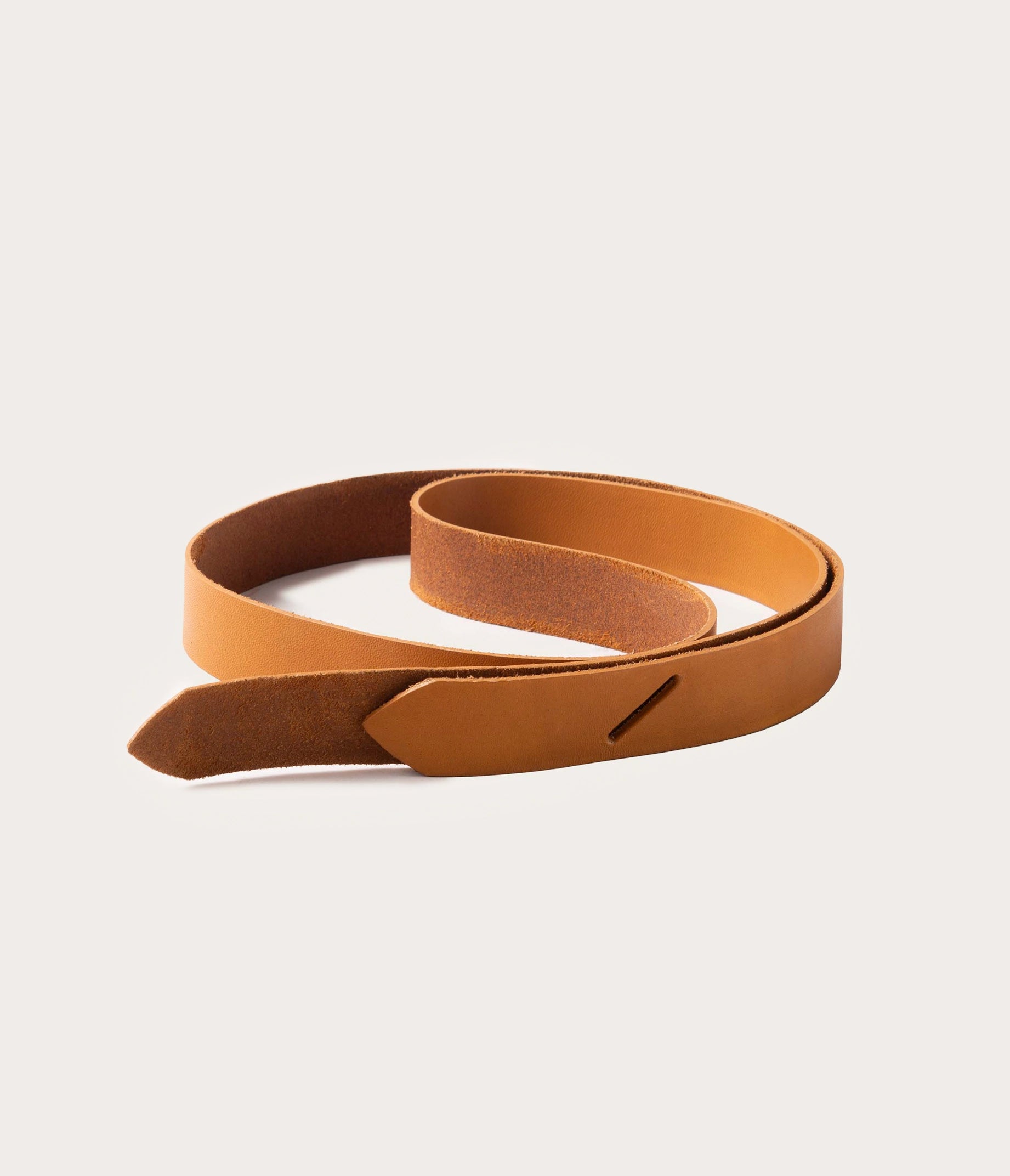 Natural leather knotted belt
