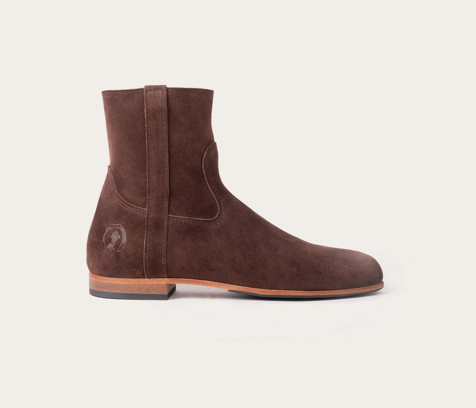 Elie Bottine velours Chocolat