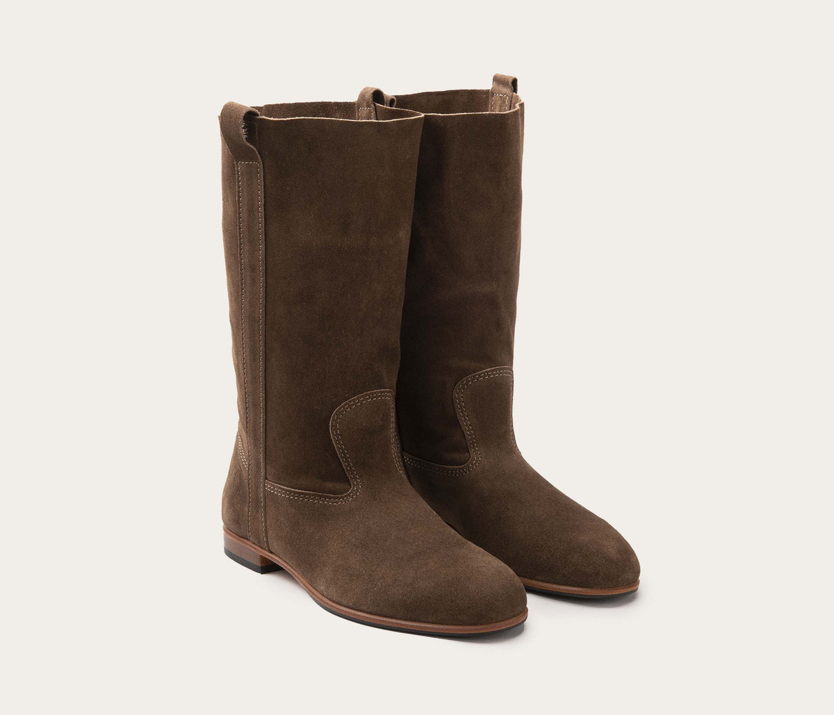Ella Botte Velours Taupe - Prix Doux