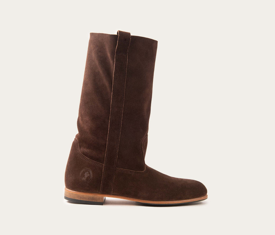 Ella Botte Femme Velours Chocolat