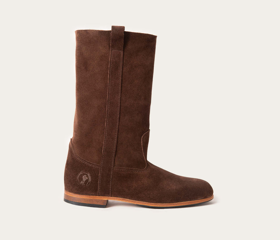 Ella Botte Femme Velours Chocolat