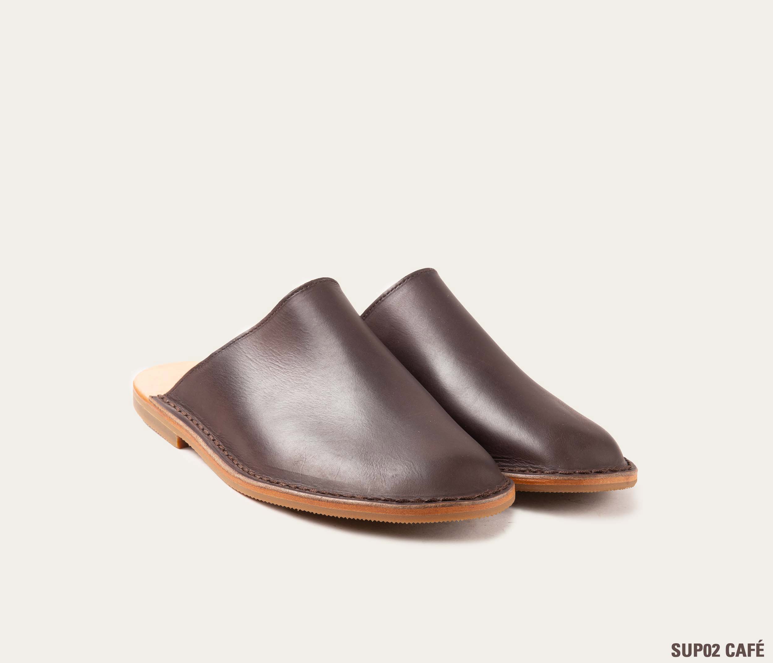 mule en cuir 