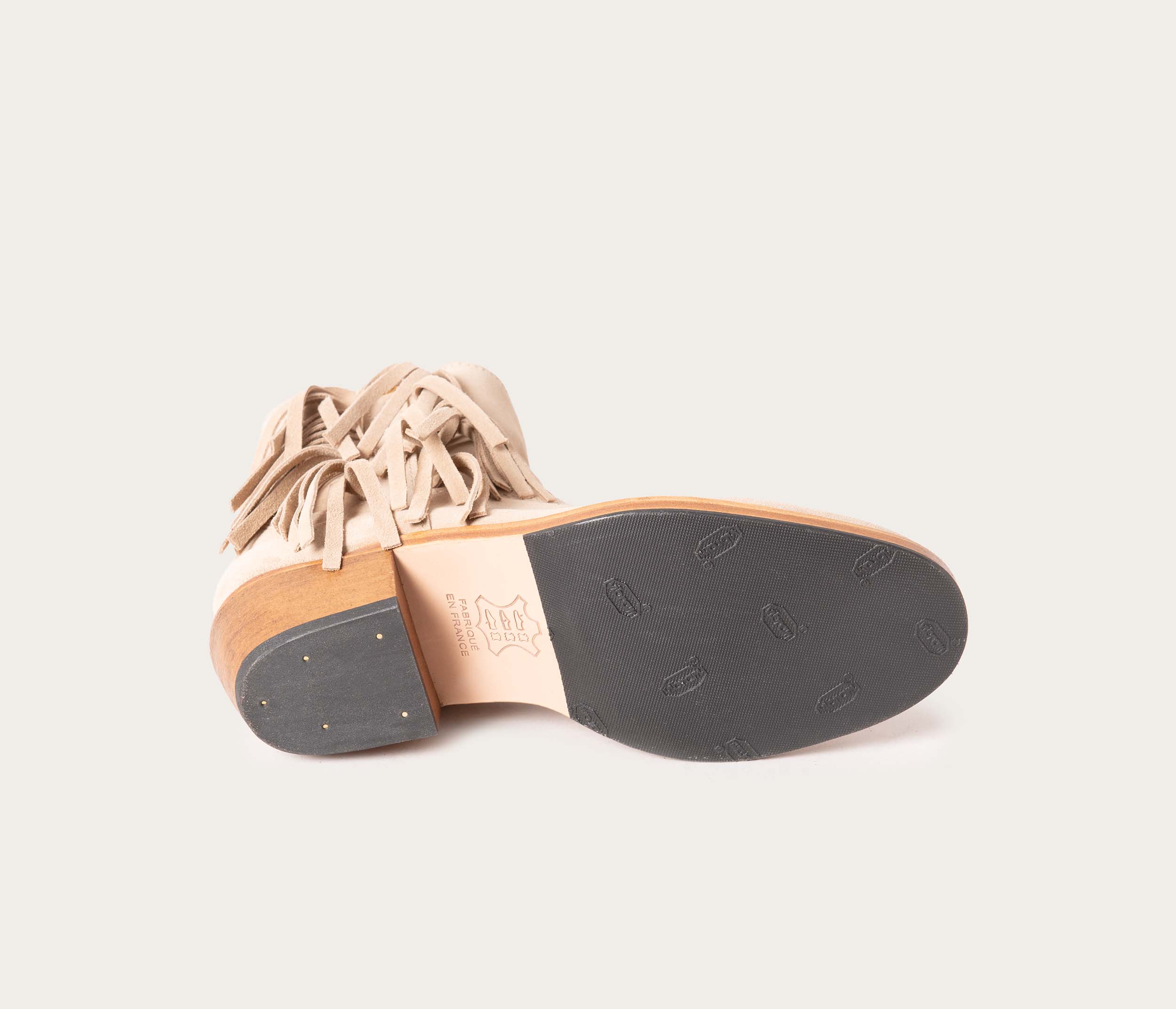 Fantine, Bottine Velours Beige