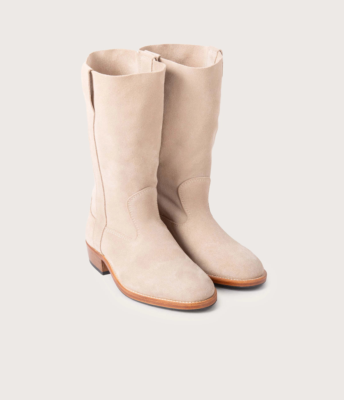 Gaia Beige Velvet Boot