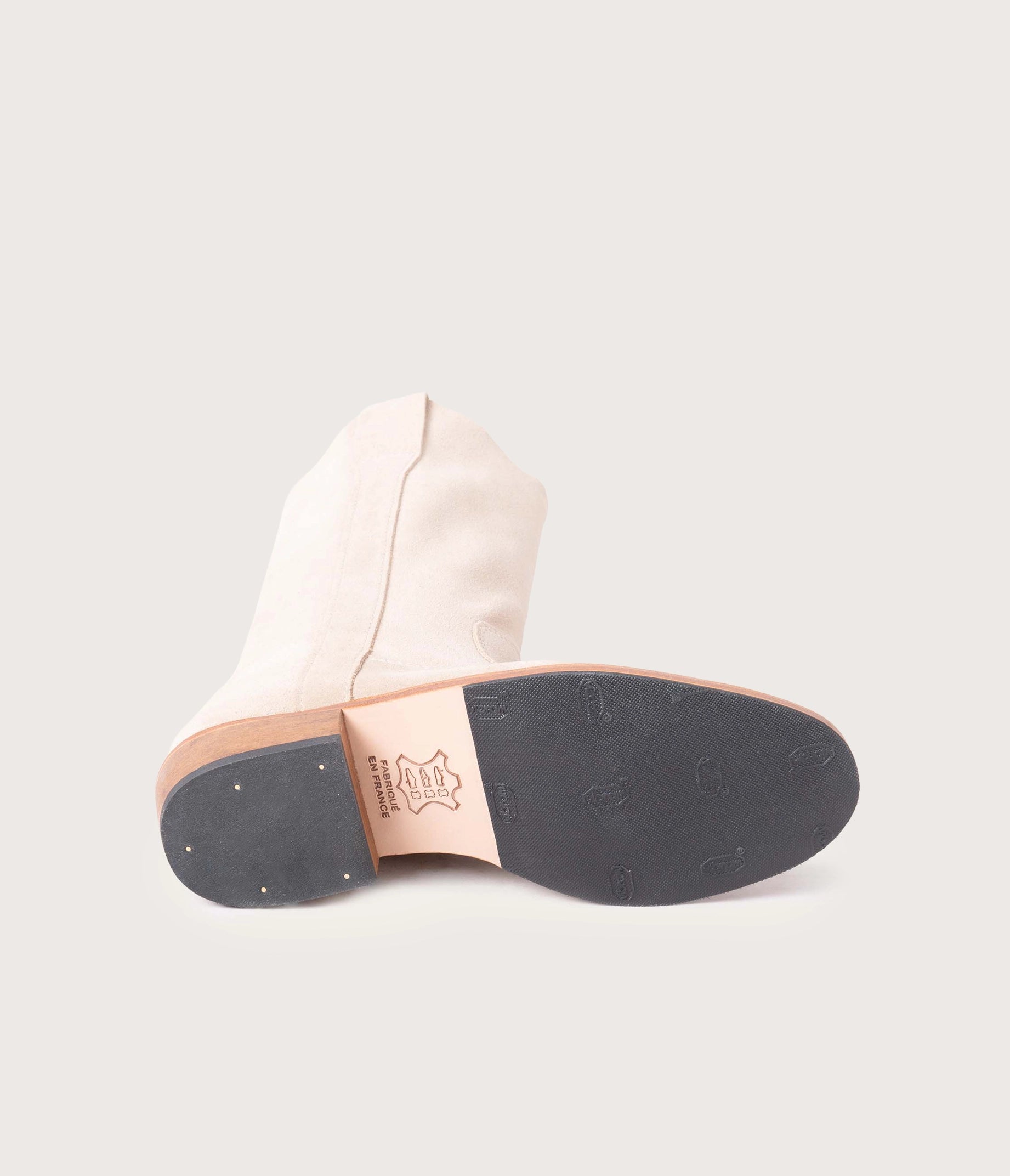 Gaia Beige Velvet Boot