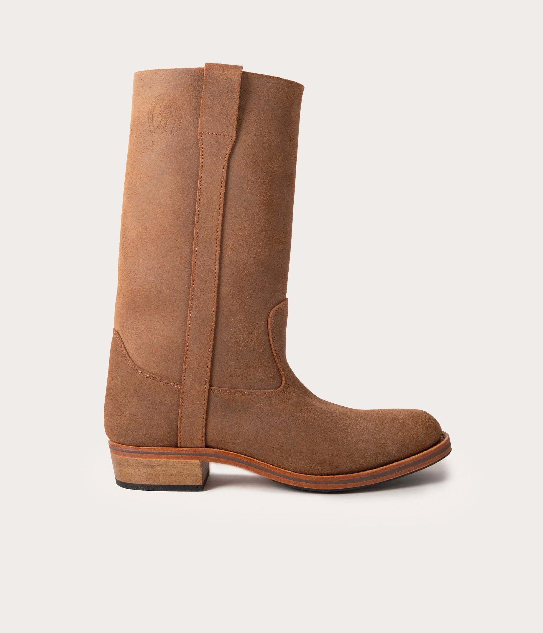 paire bottes camarguaises, paire de bottes camarguaises tourbe, bottes en cuir, paire de bottes tourbe pour femme et homme, bottes fabriquées en France, bottes femme, bottes homme, bottes mixte, botte en cuir retourné