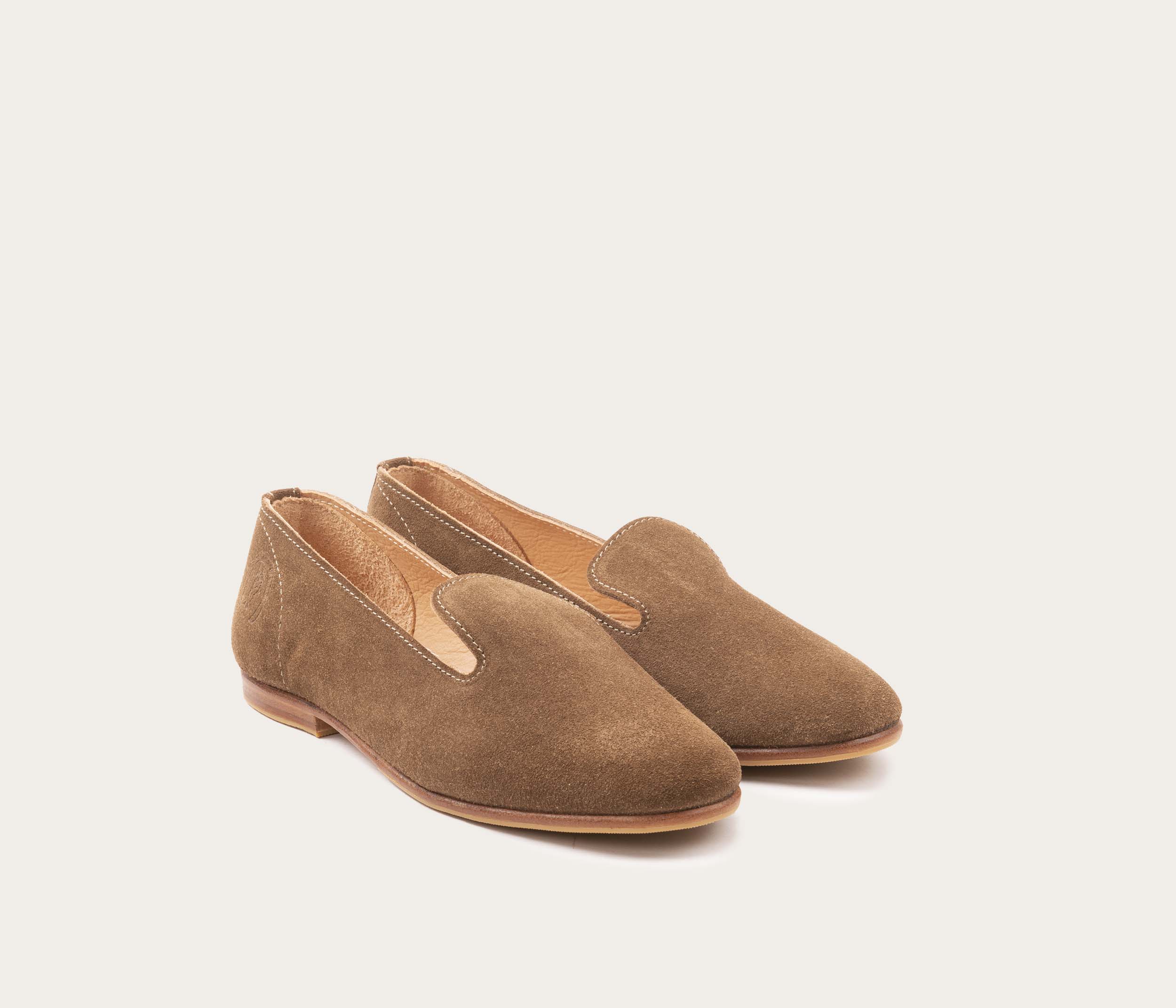 Opale Mocassin Velours Taupe - Prix Doux