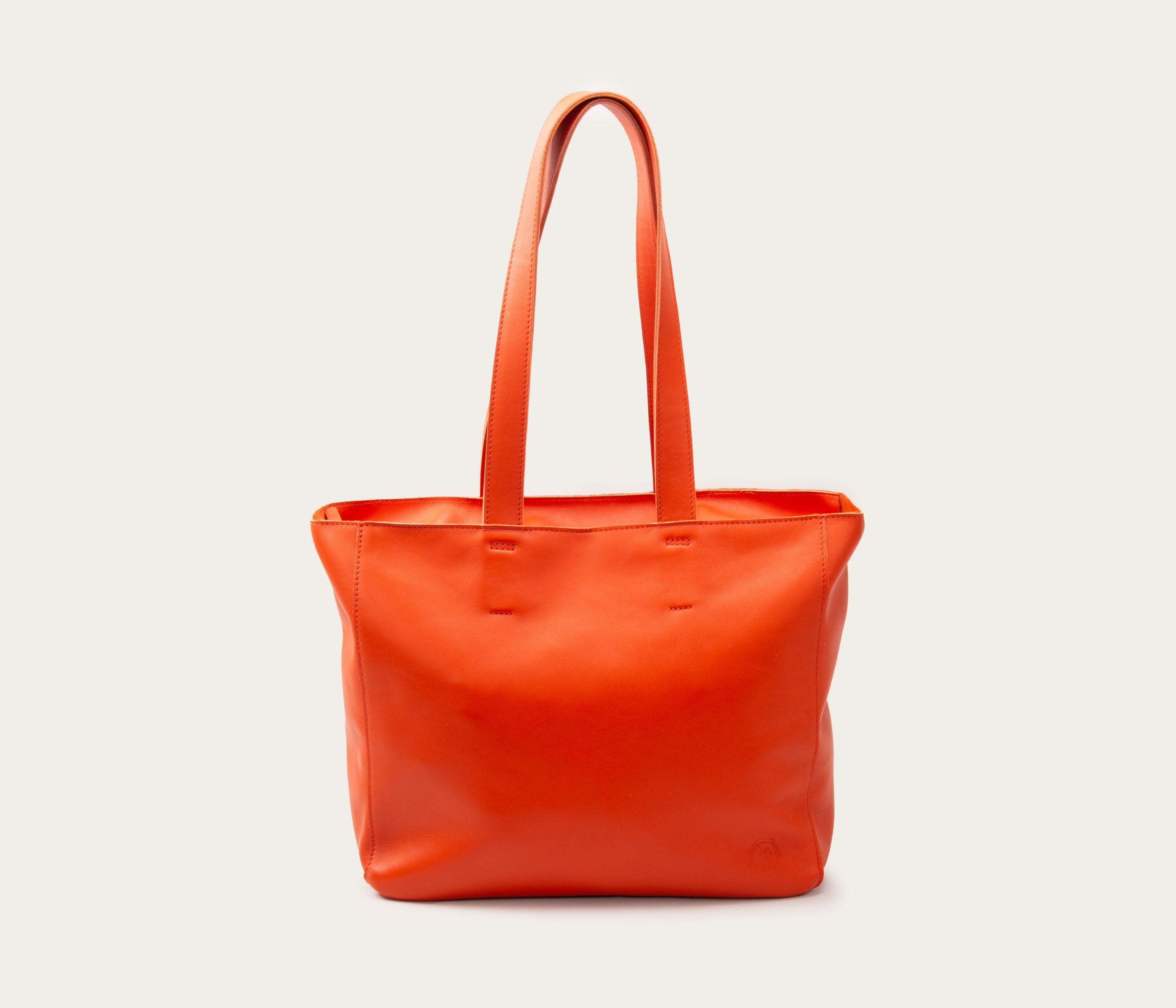 sac cabas en cuir orange, sac cabas en cuir souple sur mesure; sac cabas en curi cabas sur mesure la botte gardiane 