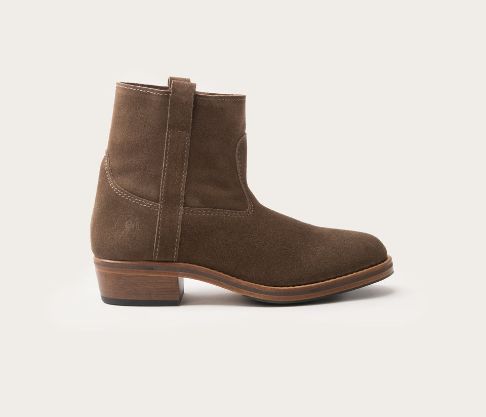 Tiers Gardian Bottine Velours Taupe - Prix Doux Braderie