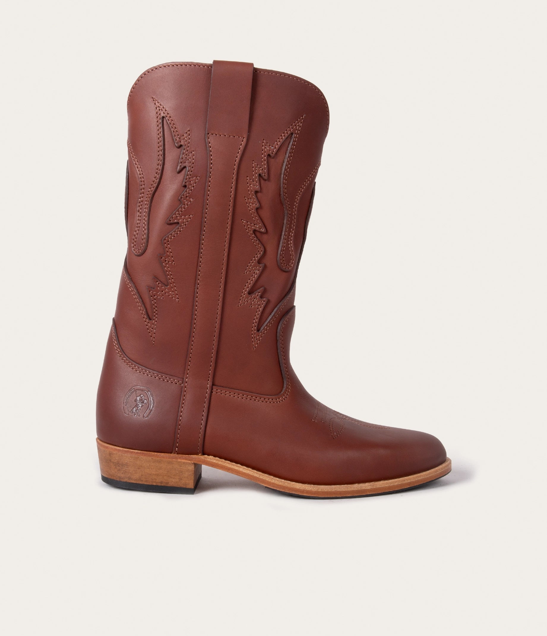 bottes pour femme marron, santiag en cuir d'exception femme, bottes santiag en cuir suportlo femme, botte cowboy en cuir, bottes fabriquées en France, bottes santiag camarguaise, bottes camarguaise style western, bottes cowboy femme marron, santiag marron, santiag marron en cuir